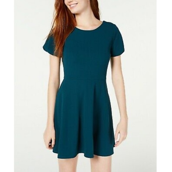 emerald green skater dress